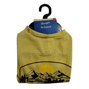 Wrangler Yellow Pet Shirt With Scenic Mountain Print Medium Size Cotton Blend Fo
